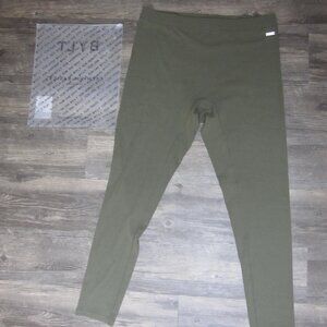 NWOT Bylt Basics Women's Army Green Ribbed High Waisted Leggings